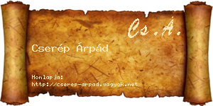 Cserép Árpád névjegykártya